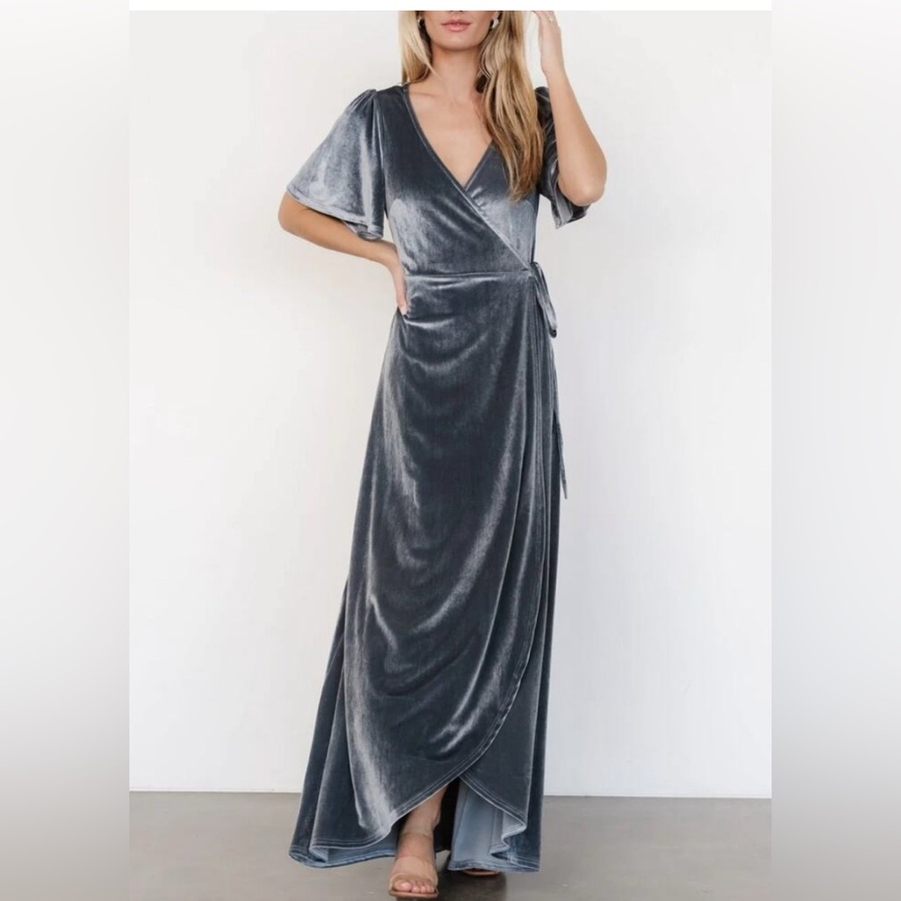 Baltic Born Katelyn velvet maxi wrap dress.